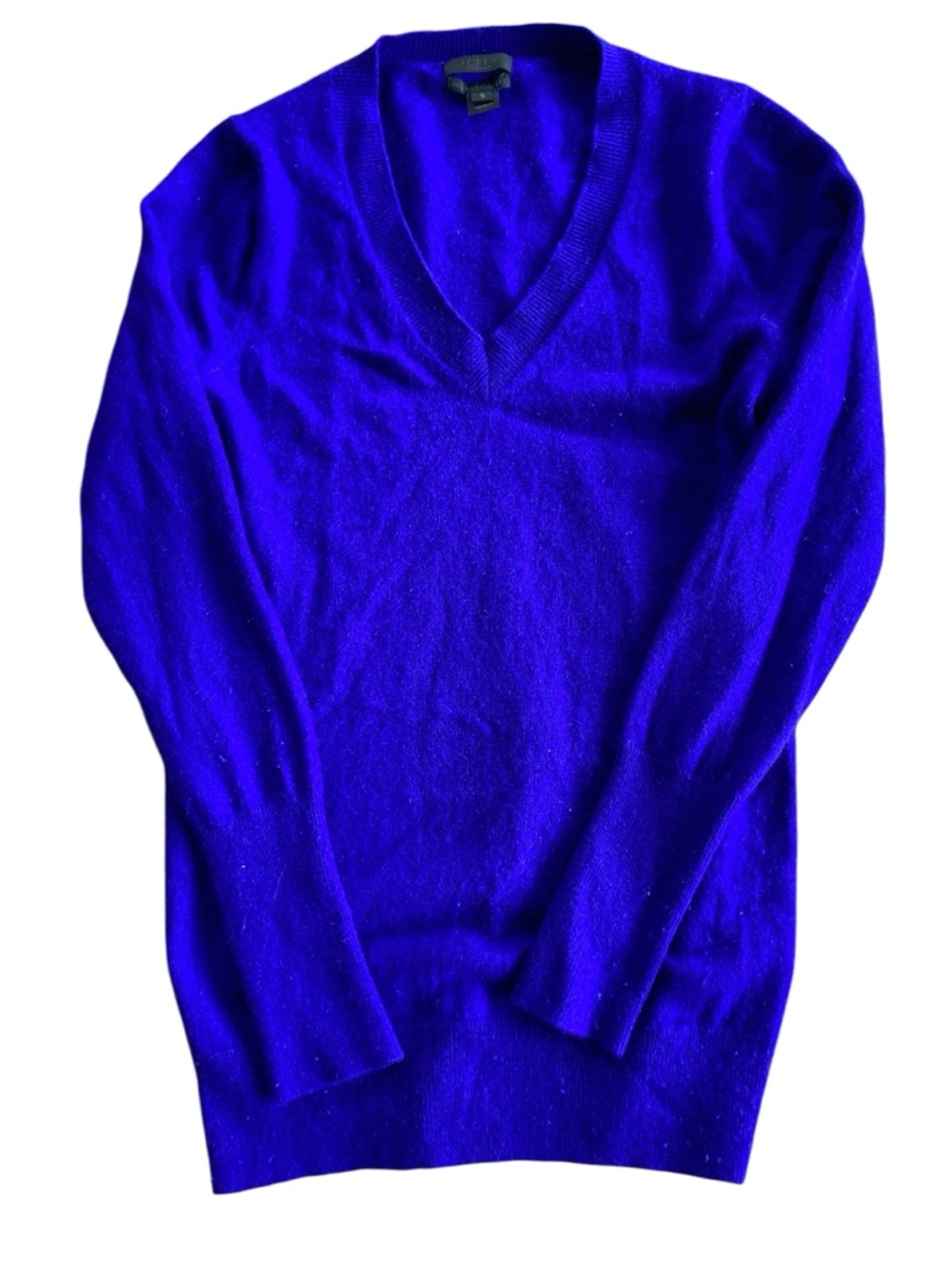 J. Crew Cashmere V-Neck Sweater in Electric Blue